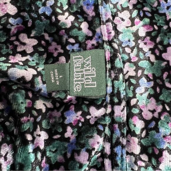 Wild Fable Velvet Floral Long Sleeve Puff Shoulder Boho Dress Size L - Picture 15 of 15